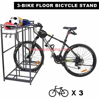 floor standing Black Metal Bicycle Stand Garage 3 Bike Storage Rack