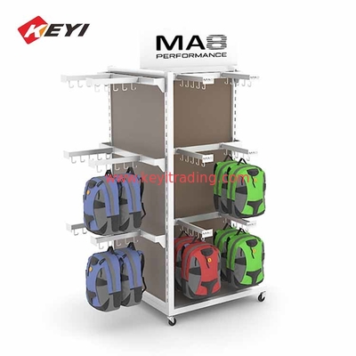 Factory Custom Floor Metal Hanging School Bag Display Rack For Retail