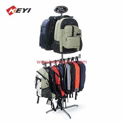 Factory Custom Floor Metal Hanging School Bag Display Rack For Retail