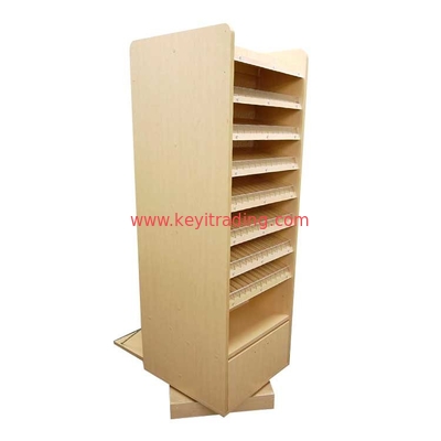China Factory Custom Retail Store Wood Rotating Nail Polish Display Rack