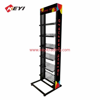 Floor Standing Metal Gel Nail Polish Display Stand with Shelves