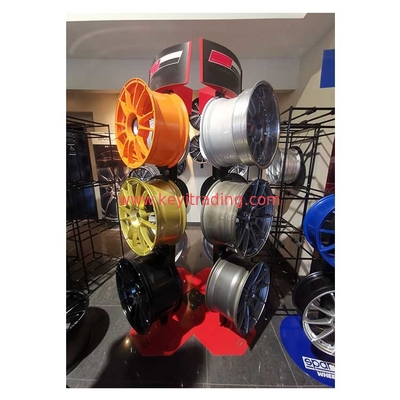 Custom Free Standing Metal Car Wheel Rack Rim Display Stand For Retail Store