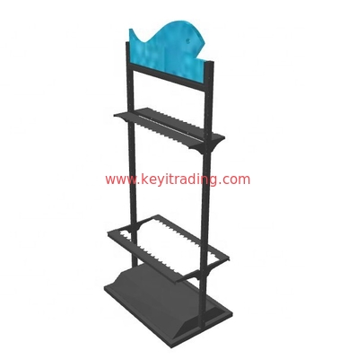 OEM Custom Double Sided adjustable metal fishing rod display rack