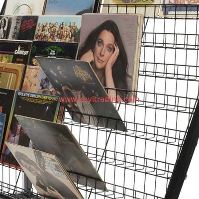 Retail Store High Capacity Floor Standing Multistep Metal Wire Cd Rack