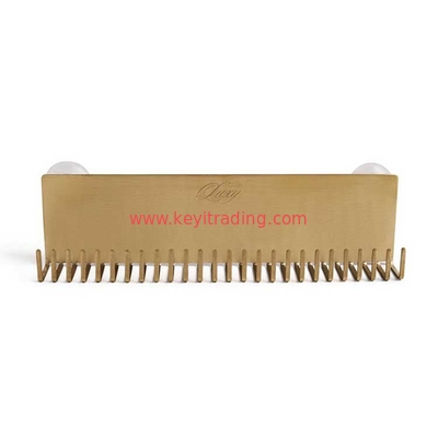 Hot Sale Custom Logo Salon Wall Mounted Gold Metal Wig Shelf Hair Stand Rack Display Hair Extension Holder