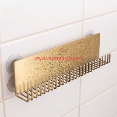 Hot Sale Custom Logo Salon Wall Mounted Gold Metal Wig Shelf Hair Stand Rack Display Hair Extension Holder