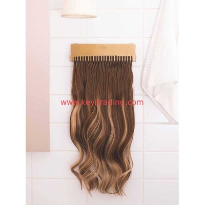 Hot Sale Custom Logo Salon Wall Mounted Gold Metal Wig Shelf Hair Stand Rack Display Hair Extension Holder