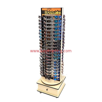 Free Standing 2 Way Sun glasses Stand Sunglasses Display Rack With 2 Acrylic Mirror