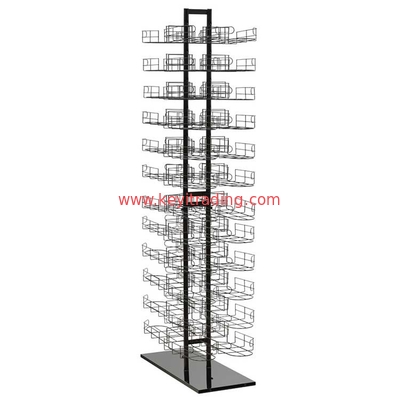 Free Standing Double Sided Metal Wire Baseball Cap Shelves Floor Hat Display Rack