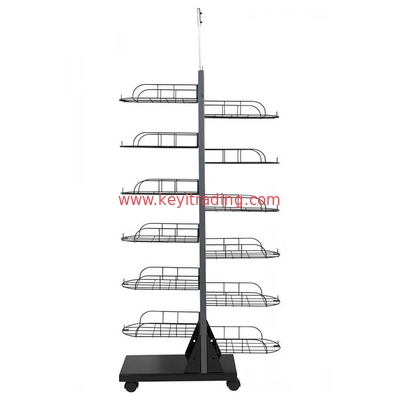 Factory Custom Double Sided Floor Baseball Cap Rack Hat Display Stand