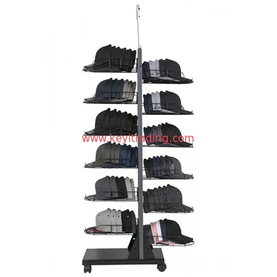 Factory Custom Double Sided Floor Baseball Cap Rack Hat Display Stand