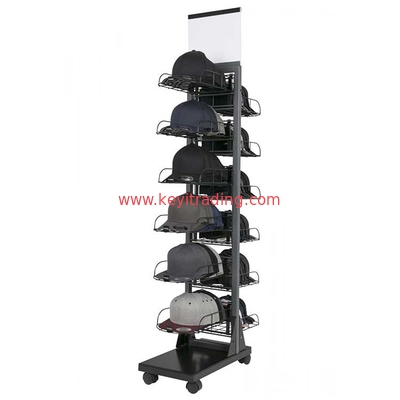 Factory Custom Double Sided Floor Baseball Cap Rack Hat Display Stand