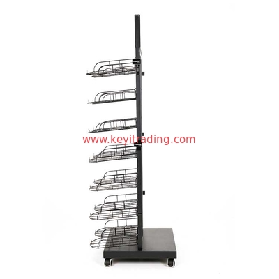 High Quality 2 Way Black Floor Metal Display Rack For Baseball Hat