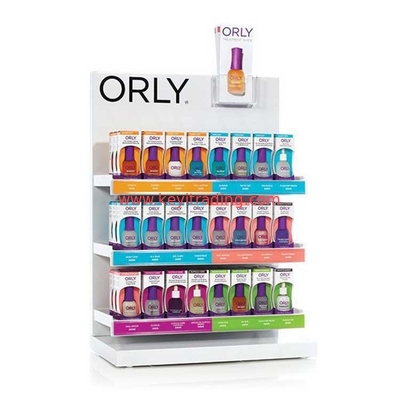 Custom Logo Counter Top 3 4 5 Tier White Metal Shelves Nail Polish Display Stand