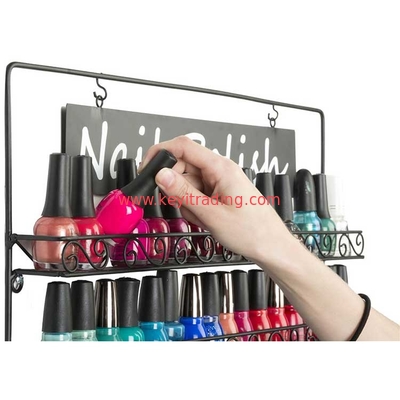 Wall Mount 6-Tier Black Metal wire Nail Polish Display Rack - Made in China