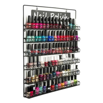 Wall Mount 6-Tier Black Metal wire Nail Polish Display Rack - Made in China
