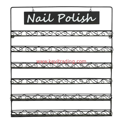 Wall Mount 6-Tier Black Metal wire Nail Polish Display Rack - Made in China