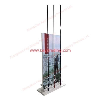 Floor Standing Double Sided 24 Holes Fishing Rod Rack Display Stand With Graphic Printing