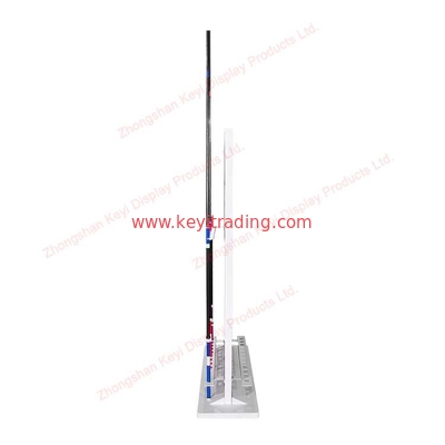 Floor Standing Double Sided 24 Holes Fishing Rod Rack Display Stand With Graphic Printing