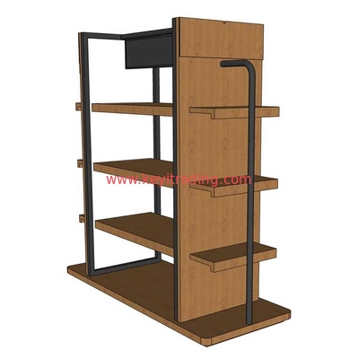 Custom Logo Modern Fashion Metal Frame And Wood Shoes Display Rack
