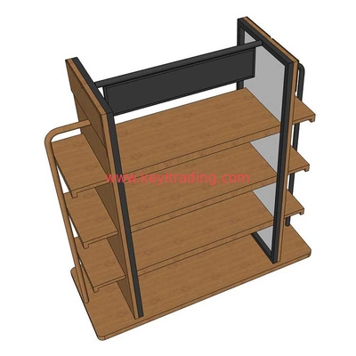 Custom Logo Modern Fashion Metal Frame And Wood Shoes Display Rack