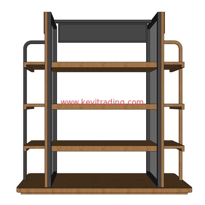 Custom Logo Modern Fashion Metal Frame And Wood Shoes Display Rack