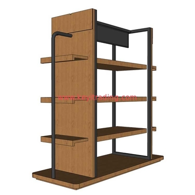 Custom Logo Modern Fashion Metal Frame And Wood Shoes Display Rack