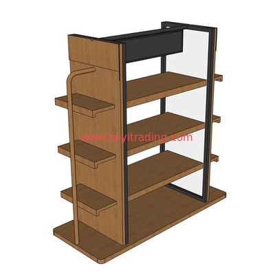Custom Logo Modern Fashion Metal Frame And Wood Shoes Display Rack