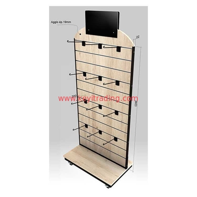Custom Design Retail Store Wooden Sock Display Stand Floor Slatwall Display