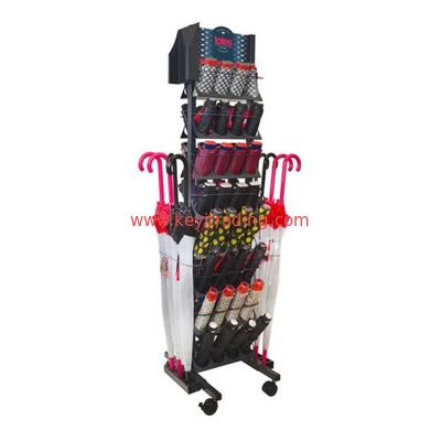 Customized Pop Pos Floor Stand Umbrella Display Rack For Retail Store