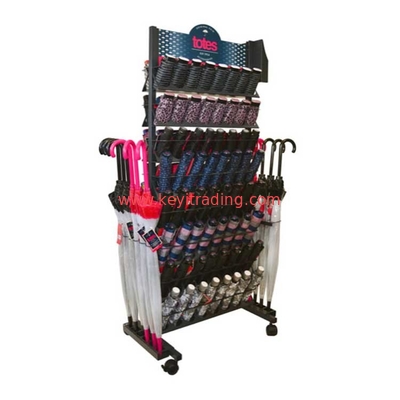Customized Pop Pos Floor Stand Umbrella Display Rack For Retail Store