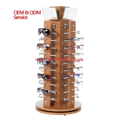 Countertop Rotating Sunglasses Display Rack - Adjustable Mirror