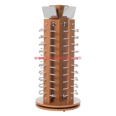 Countertop Rotating Sunglasses Display Rack - Adjustable Mirror