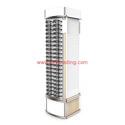 Customized Optical Shop Wooden Rotating 4 Sided Sunglasses Display Stand