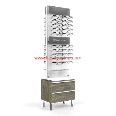 Factory Custom Optical Shop Floor Tower Wooden Furniture Eyewear Displays