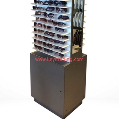 Double Sided Floor Standing Furniture Wooden Sunglasses Display Rack