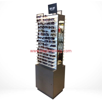 Double Sided Floor Standing Furniture Wooden Sunglasses Display Rack