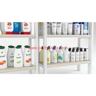 Floor Makeup Stand Retail Store Cosmetics Display Rack - 4 Wood Shelf