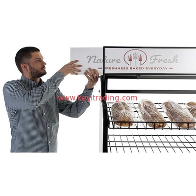 Black Powder Coating 6 Tier Wire Shelves Retail Bread Display Rack
