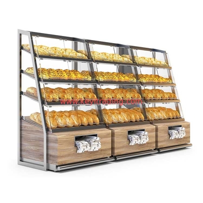 Customize Bakeshop Fitting Display Furniture Glass Showcase Retail Bread Stand Bakery Display Cabinet