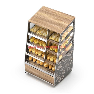 Customize Bread Shop Wooden Storage Cabinet Bakery Display Case