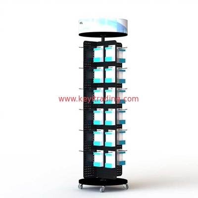 Floor Metal Pegboard Stand Rotating Cell Phone Accessory Display