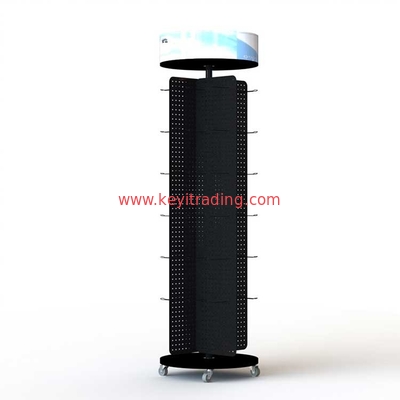 Floor Metal Pegboard Stand Rotating Cell Phone Accessory Display