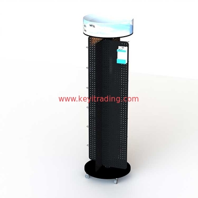 Floor Metal Pegboard Stand Rotating Cell Phone Accessory Display