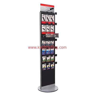 Multipurpose Double Sided Metal Pegboard Hanging Cell Phone Accessory Display Rack With Hooks