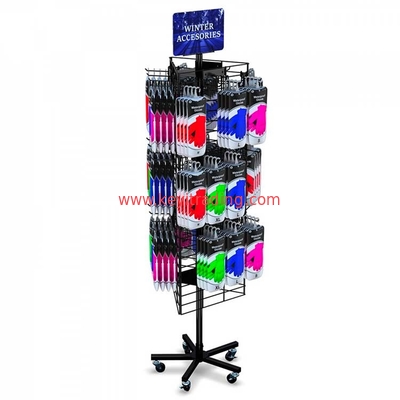 3 Sided Hanging Mobile Cell Phone Accessories Display Rack Retail Floor Display