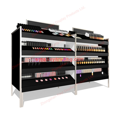 Free standing wood cosmetic display stand cosmetic product store shelf nail polish display cabinets