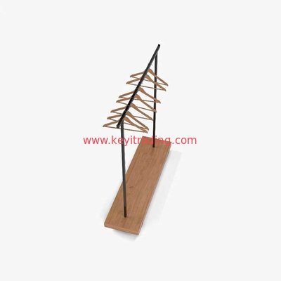 Made In China Single Pole Movable Clothing Rack - Metal And Wood Material