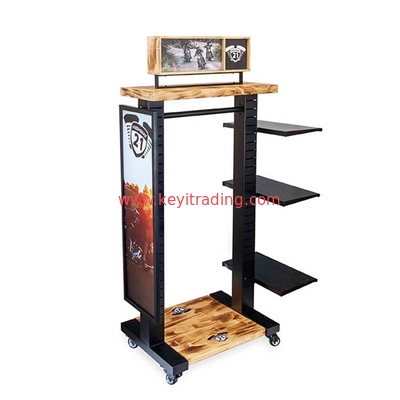 Adjustable Metal Shelves Floor Standing Clothing Store Display Rack