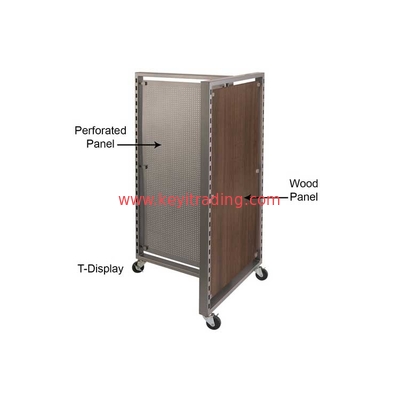 Freestanding Adjustable Shelves Metal Clothing Store T-Shirt Display Rack